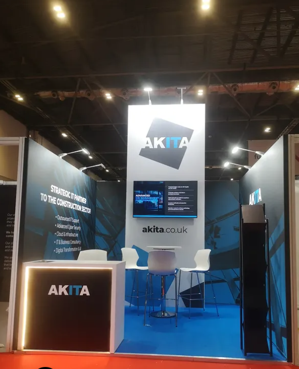 Professional trade show exhibition booth with LED lighting in Europe