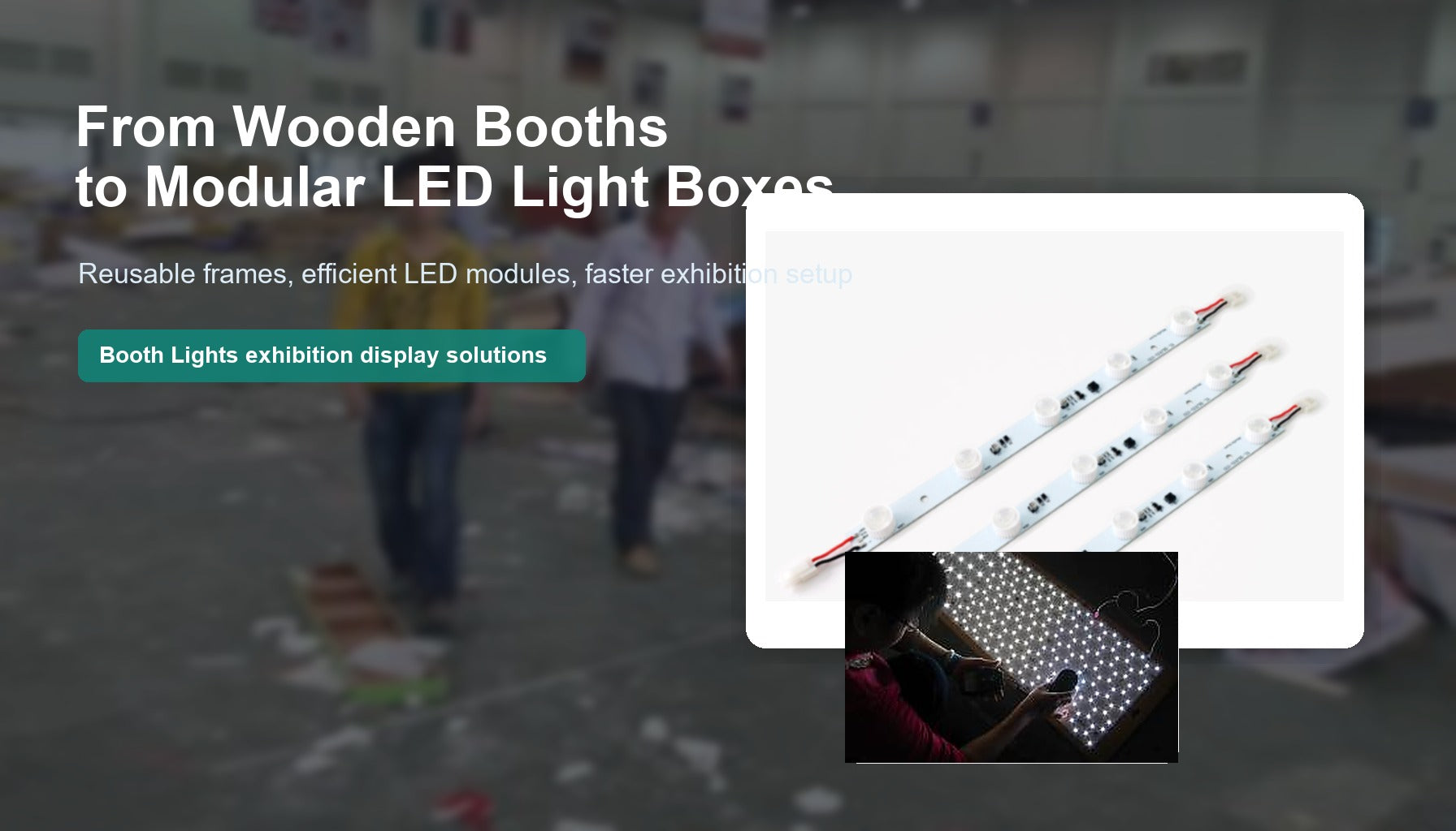 Booth Lights modular LED lightbox system for cleaner exhibition booth displays