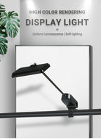 25W LED booth spotlight black adjustable head clamp mount