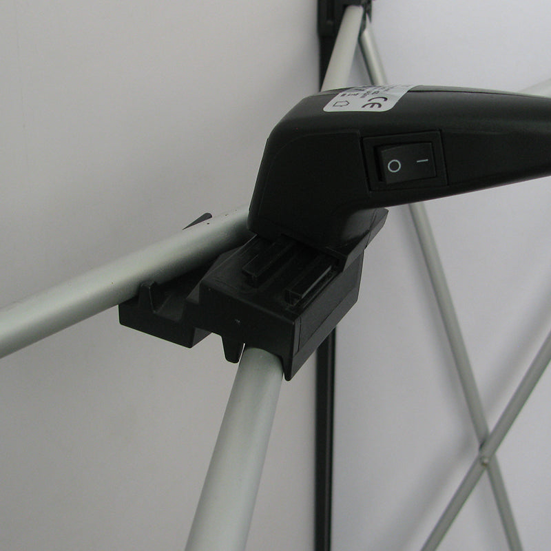 Trade show booth light mounting hardware for display arm lights