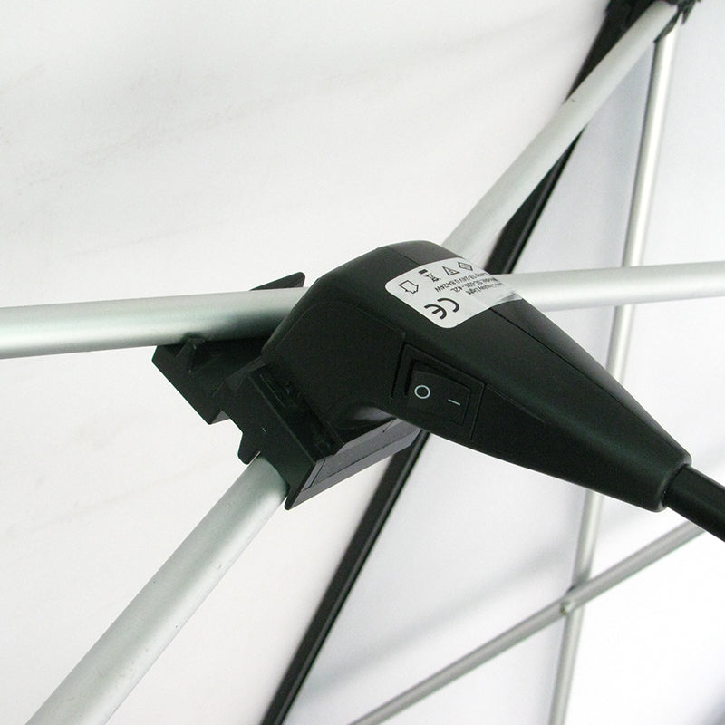Exhibition stand light mounting hardware in black plastic