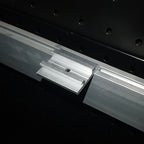 M8 aluminum sliding block installed in SEG light box channel – exhibition booth lighting setup