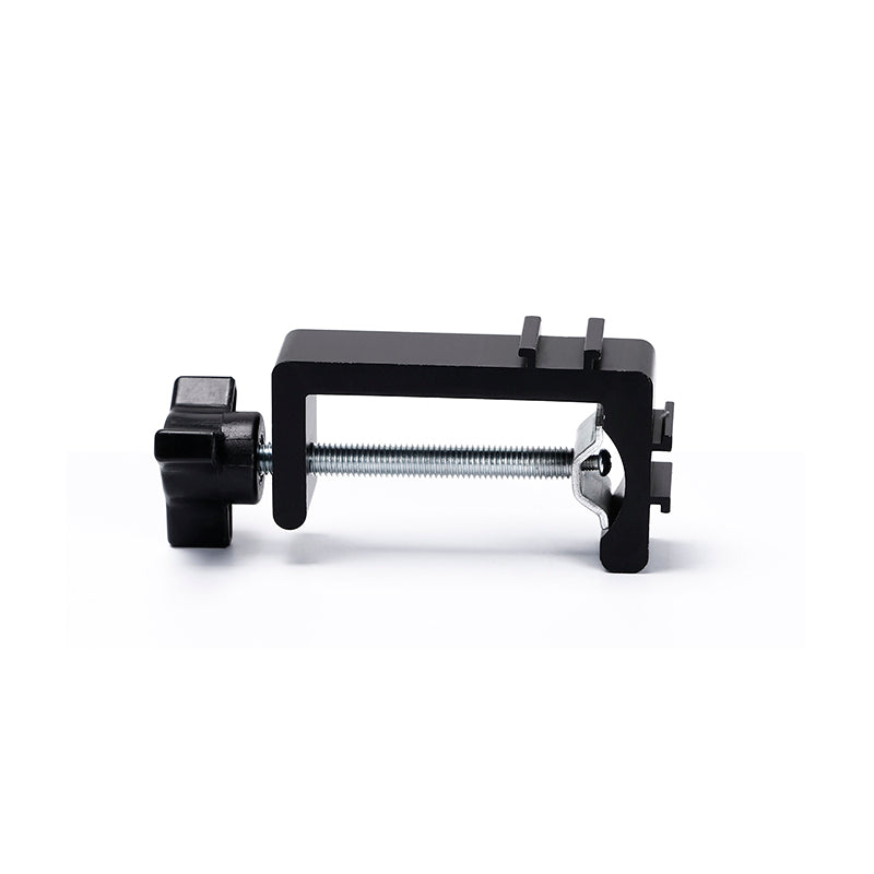 Heavy duty aluminum C-clamp for trade show booth wall panel lighting installation