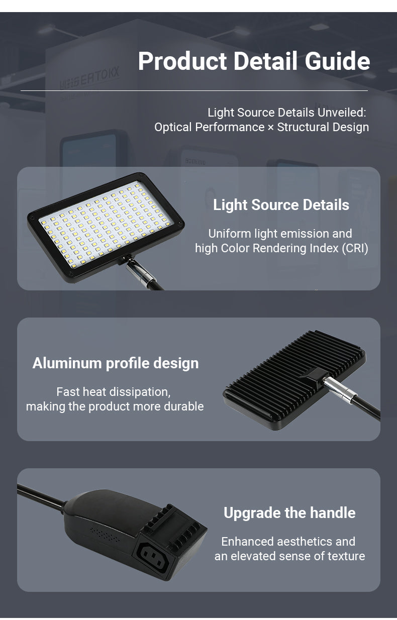 XIDUER 25W LED arm light black trade show display setup