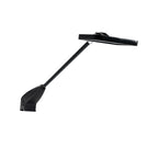 11W LED booth arm light side view showing Figure-8 IEC C7 daisy-chain connector — linkable trade show booth light