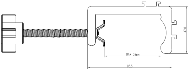 Abrazadera C de aluminio para luces de stand – hasta 55mm
