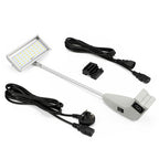 LED light bar with power cord and plug on a white background