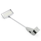 Small rectangular light with a flexible arm on a white background
