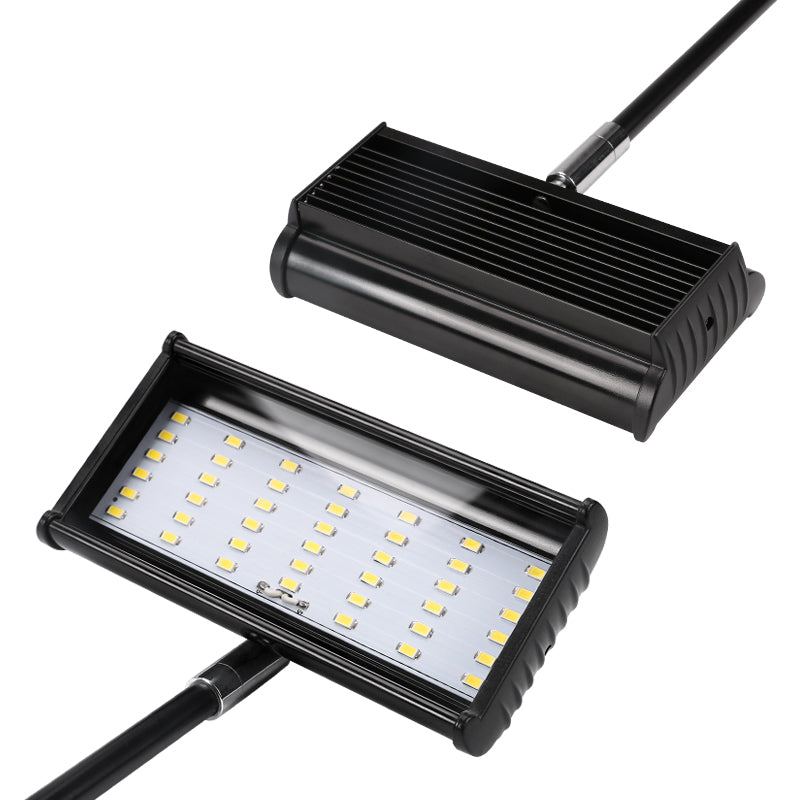Compact LED display light angled view — trade show booth lighting with B-shape connector