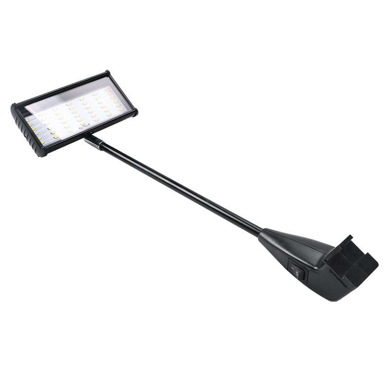 Compact LED display light flat lay — lightweight booth display lighting fixture