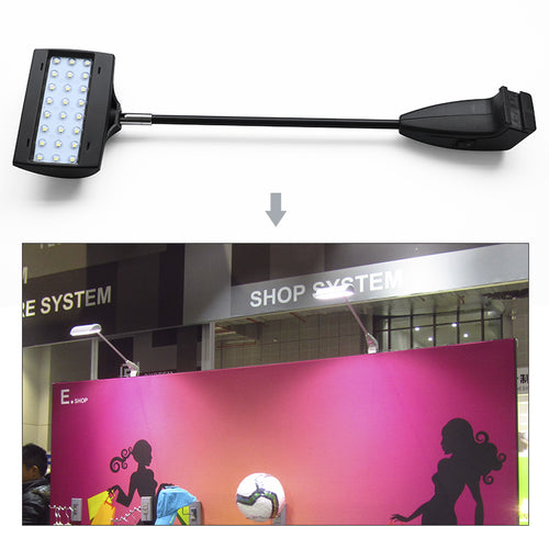 LED accent flood light in use at trade show exhibition booth