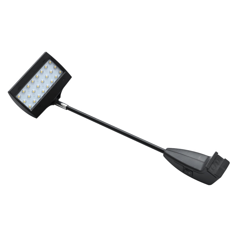 Focused beam LED flood light for exhibition stand – side view