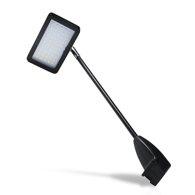 11W LED display arm light black body — adjustable head, 359° rotation for exhibit booth