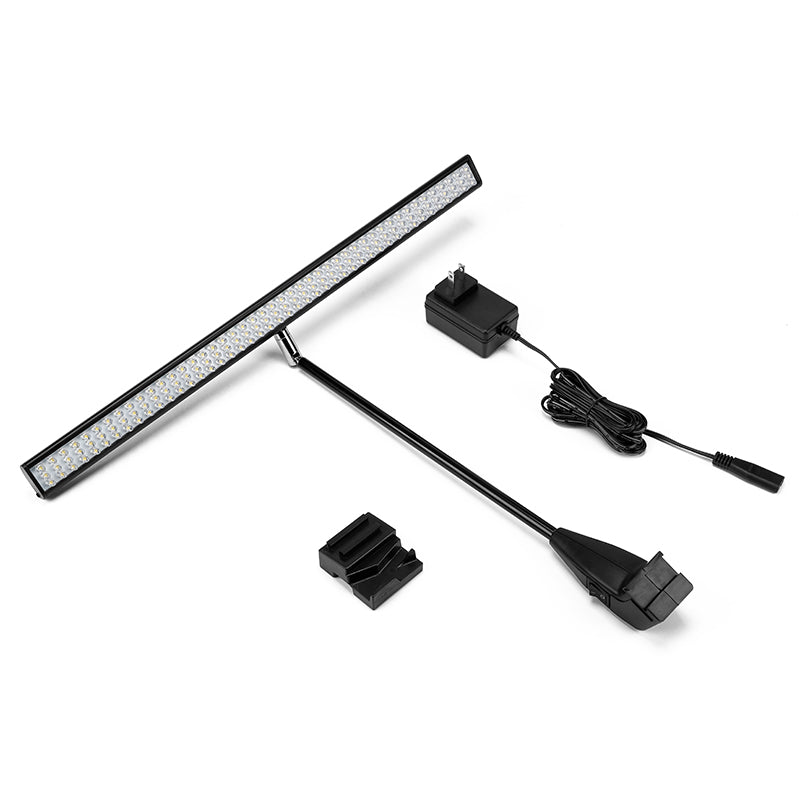 DC barrel connector and mounting clamp for linear LED display light