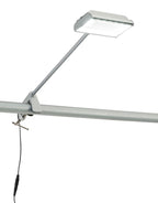 21W LED Exhibition Arm Light for Trade Show Booth – Clamp Mount, Swivel Head, Silver