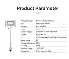 50W LED display arm light specifications – 5500lm, CRI 90+, ETL UL certified, 50000-hour lifespan