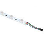 RGB LED edge-lit bars with SEG fabric lightbox application showing uniform illumination for trade show booth