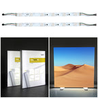 RGB edge-lit LED light bar installed in SEG fabric lightbox frame for trade show display