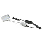 Solid aluminum LED lightbox arm spotlight with included DC power adapter and regional plug