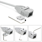 Close-up of aluminum clamp mount detail on 21W high-end exhibition lightbox spotlight