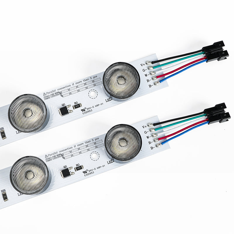 32W RGBW edge-lit LED bar emitting dynamic color-changing light in red green blue and pure white for exhibition booth wall