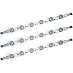 32W RGBW edge-lit LED light bar full side view showing 5-pin SM JST connector and 6 asymmetric optical lenses for SEG fabric lightbox
