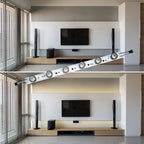 RGBW high-power LED light bar application scene showing commercial architectural display and exhibition wall lighting installation