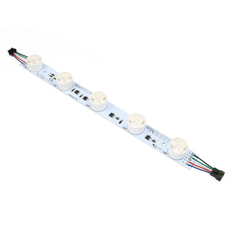 RGBW LED light bar installed in aluminum frame light box