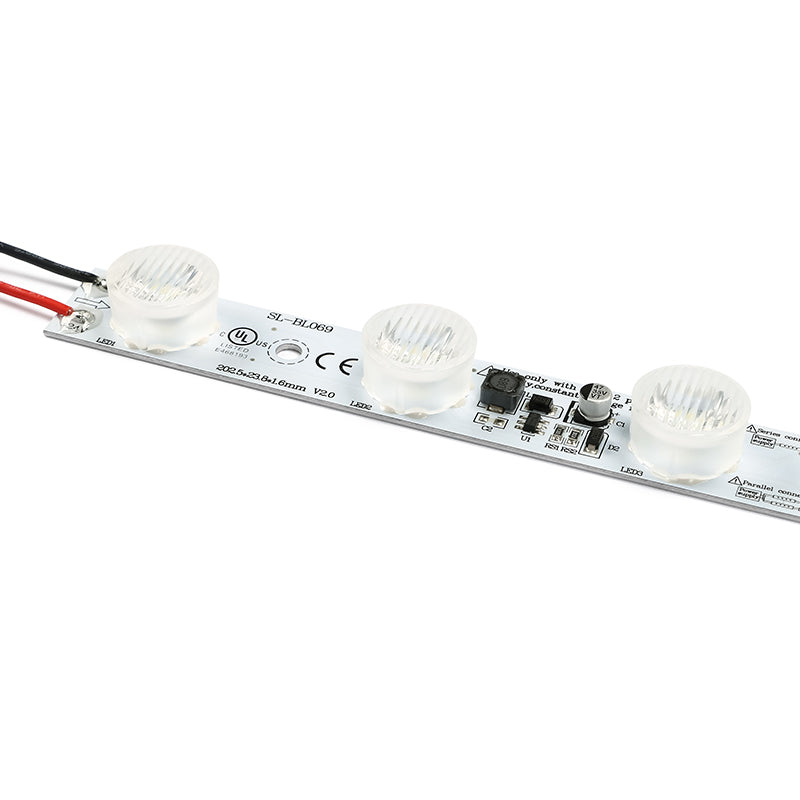 supplemental LED lighting installed inside aluminum frame
