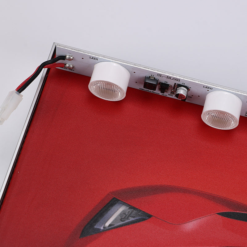 18W optical LED bar installed in aluminum frame lightbox
