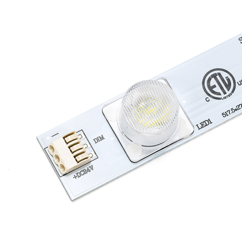 Close-up of the 3-pin socket on the 12W LED lightbox bar