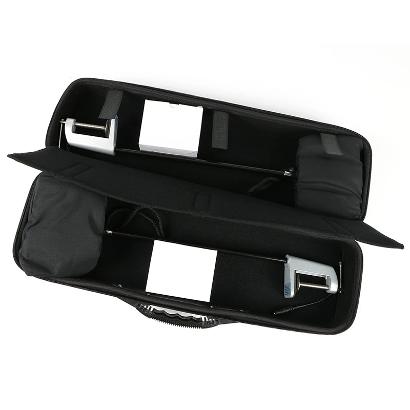 Portable LED display light kit with protective carrying case for trade show booths