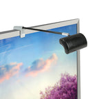 Portable LED display light kit installed on trade show booth graphic panel