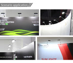 DIP LED exhibition spotlight mounted on trade show booth top rail clamp