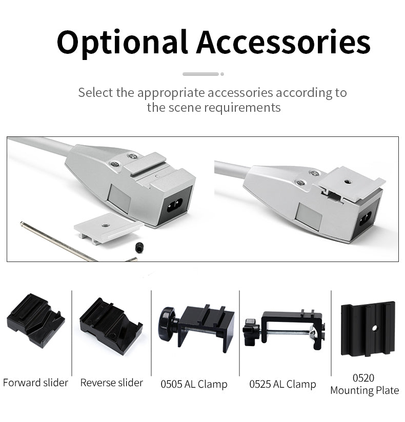 21W LED arm light 2100lm illuminating pop-up backdrop display at trade show