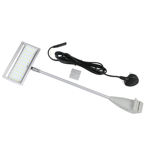 21W LED flood light for trade show with figure-8 IEC C7 connector – gray, 120° wide beam, standalone exhibition light