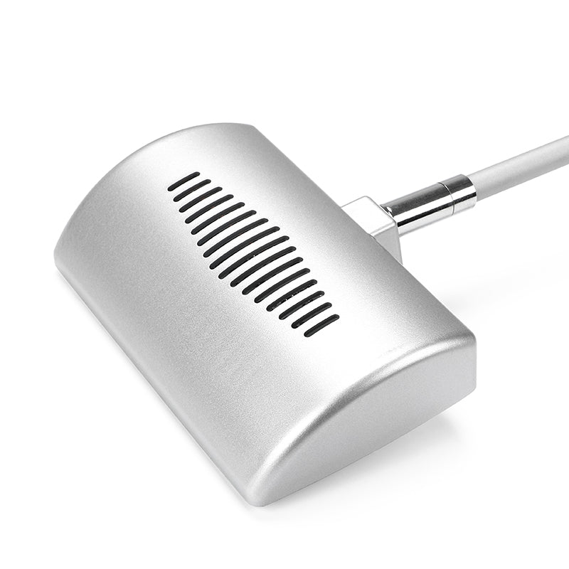 clamp on LED display spotlight angled view aluminum body