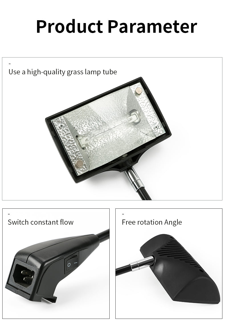 Adjustable arm halogen trade show light for graphic displays