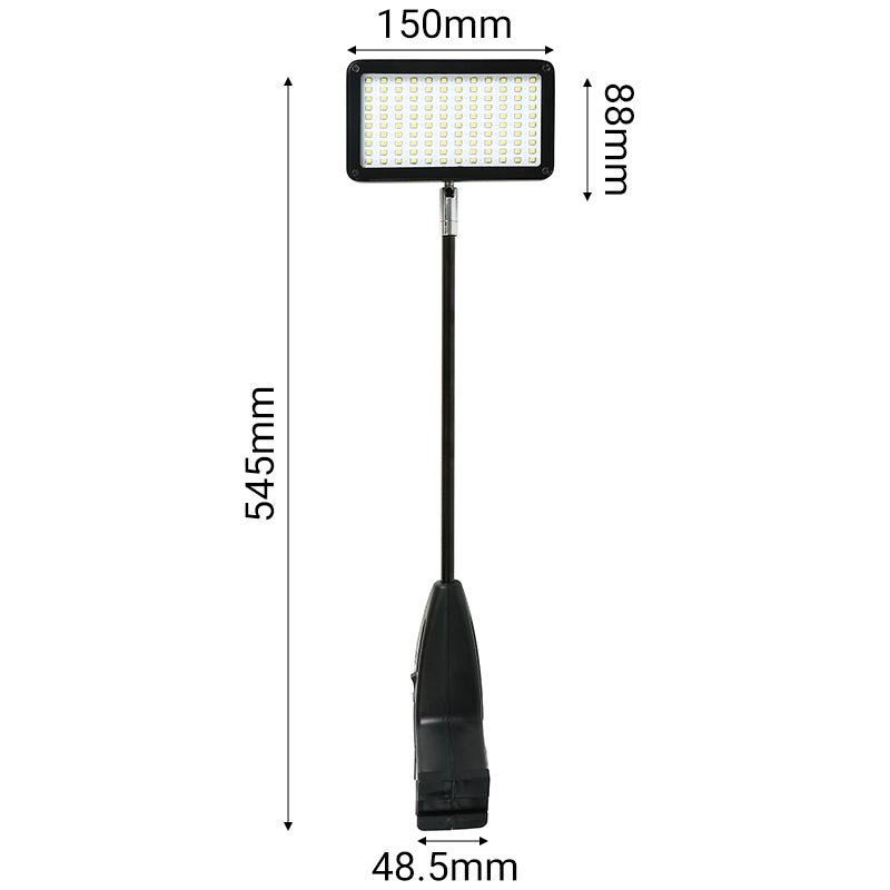 Black arm light size