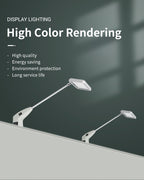 Adjustable clamp mounting LED booth light for exhibition displays