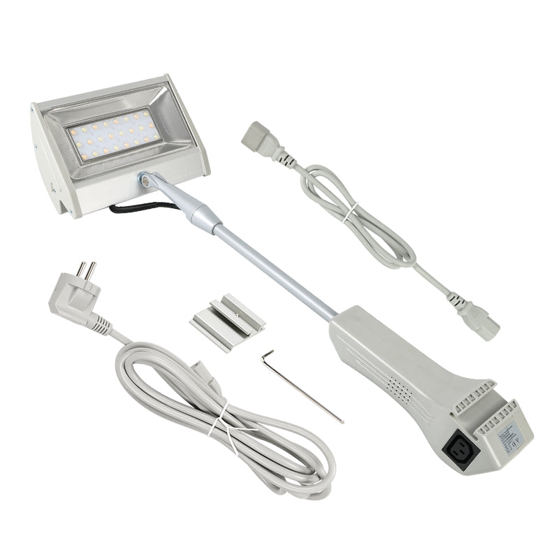 50W Tri-CCT Switchable LED Display Arm Light with clamp, power cord and extension cable for trade show booth lighting