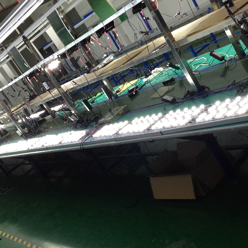 20W rigid LED light bar installed in trade show light box – uniform side-lit illumination