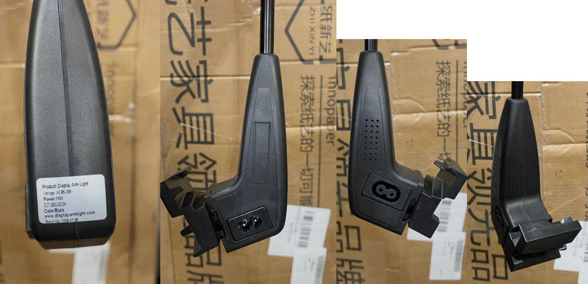 Trade show display light adapter with slide and clip mounting profile