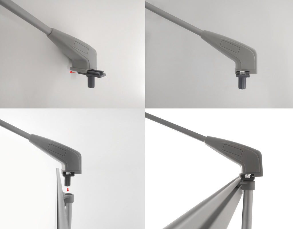LED exhibition light mounted on banner stand using adapter