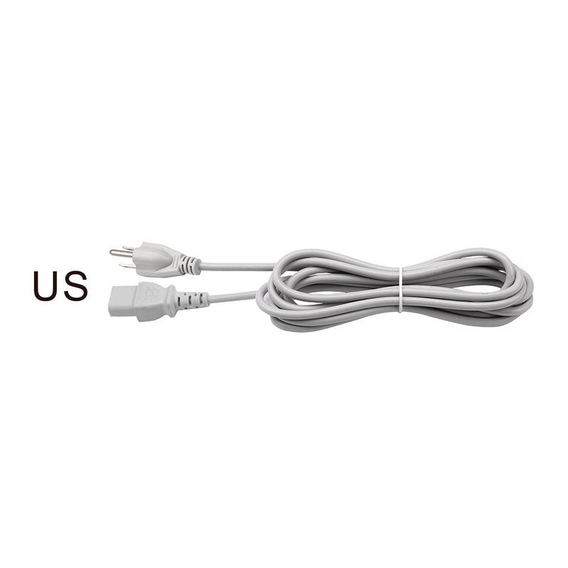 Gray IEC C13 Power Cord US Plug (NEMA 5-15P) 3M for Trade Show Display Lights